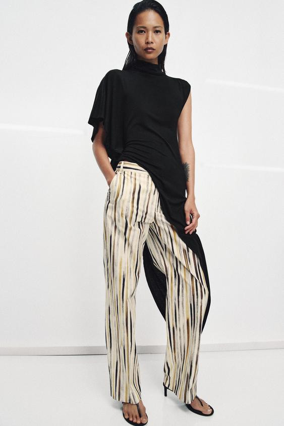 ZW COLLECTION STRIPED POPLIN PANTS | Zara US