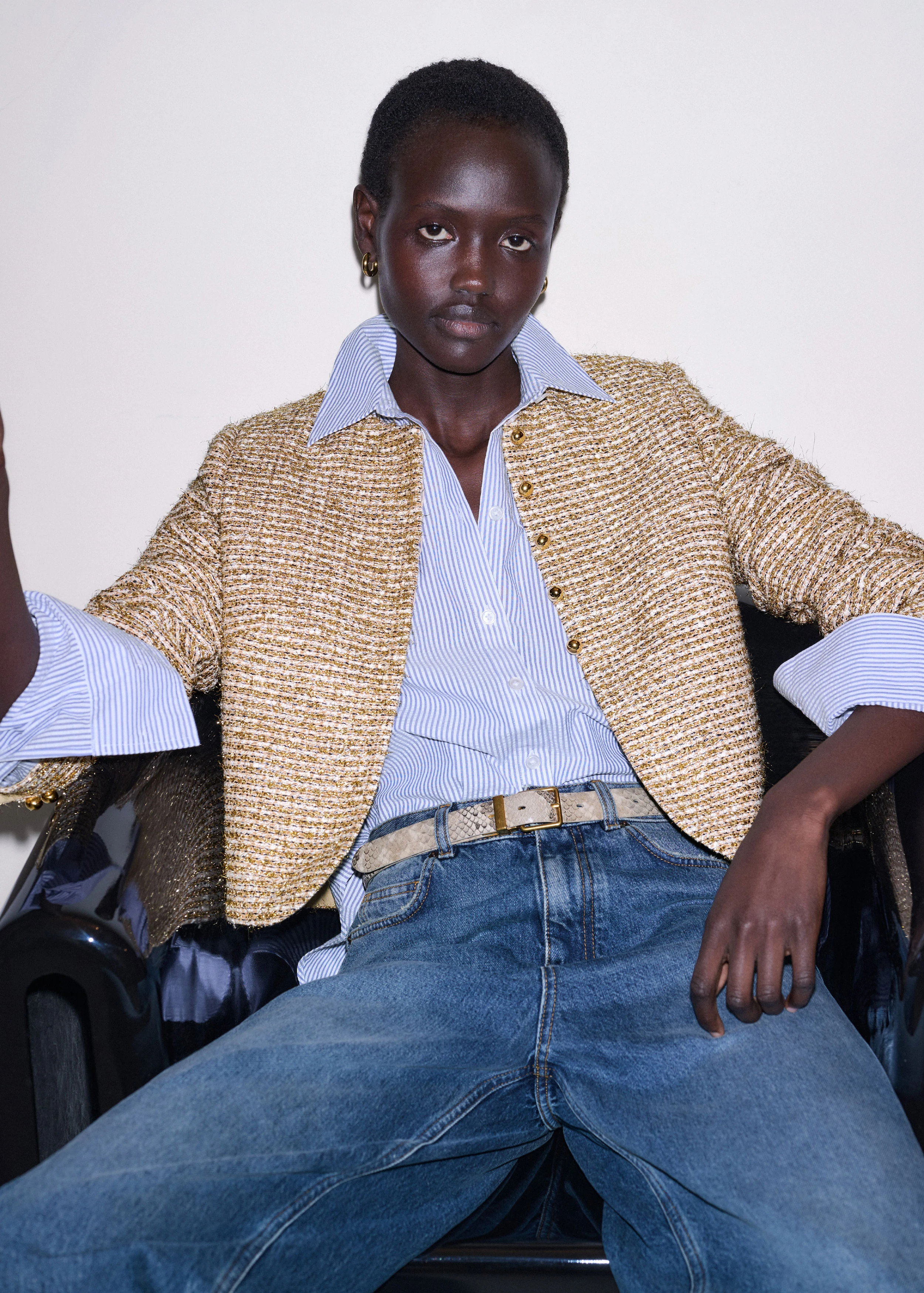 Metallic Evening Jacket Italian Lurex Tweed | ME+EM Global (Excluding US)