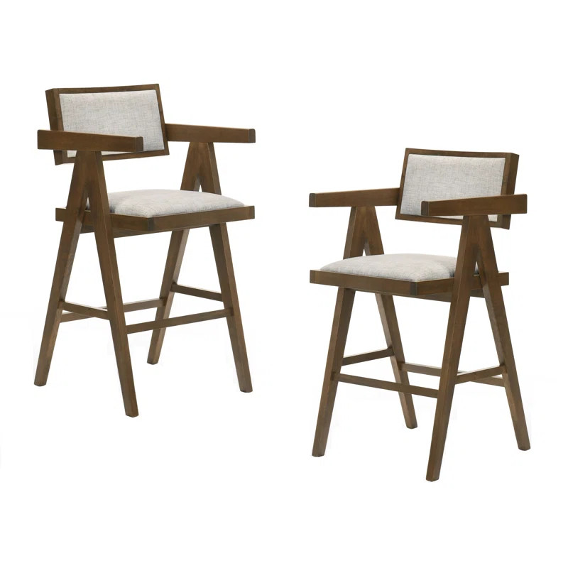 Ches Upholstered 26'' Counter Stool with Solid Wood Frame | Wayfair North America