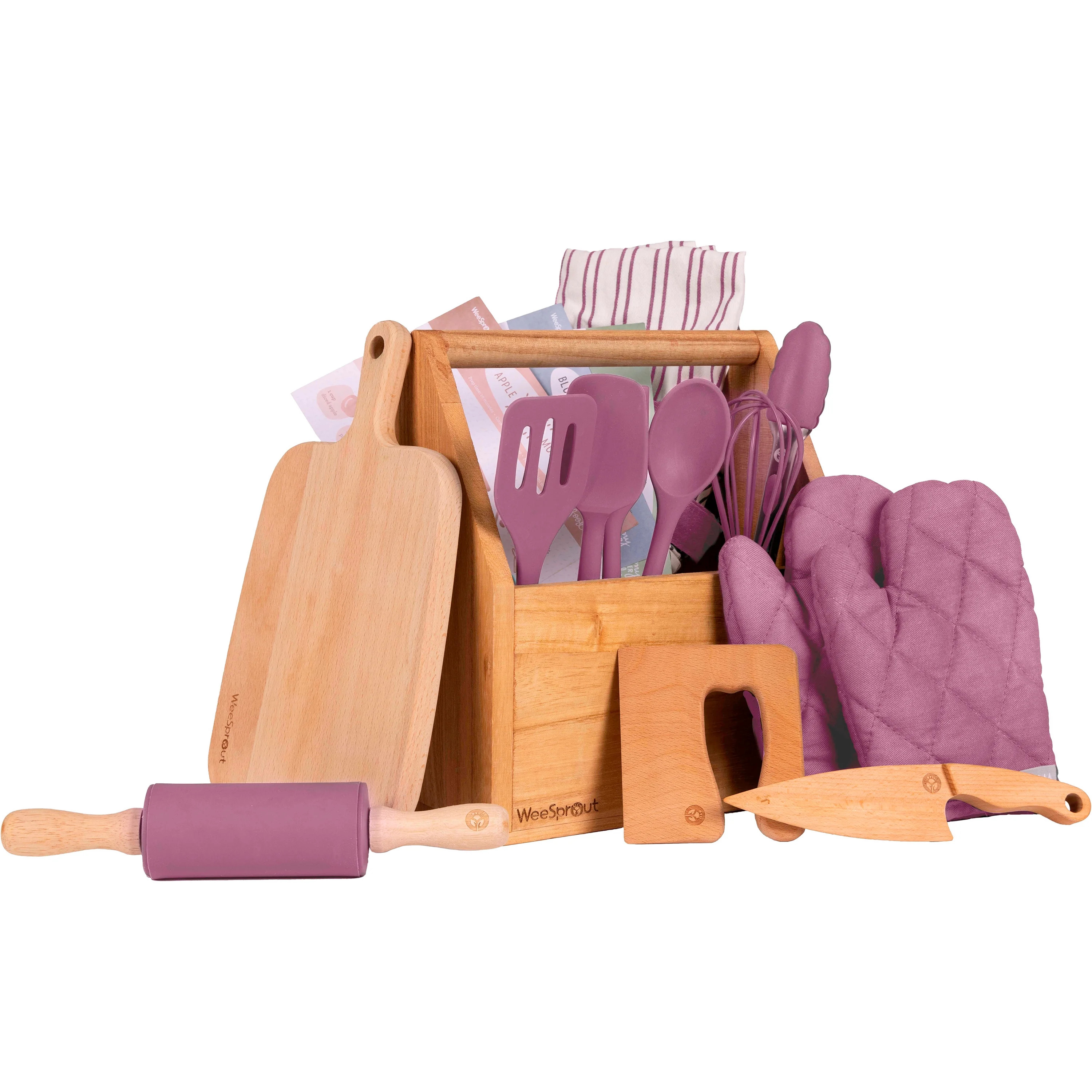 WeeSprout Little Chef Kids Cooking & Baking Set, 14 Piece Cooking Set, Choice of Colors | Walmart (US)