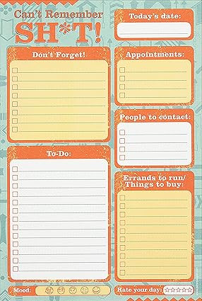 Can't Remember Sh*t Daily Planner and Note Pad      Misc. Supplies – September 28, 2015 | Amazon (US)
