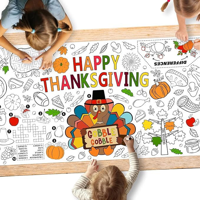 Family Fun Thanksgiving Activity Poster - 31.5 x 72 Inches, Turkey-Themed Thanksgiving Day Party,... | Amazon (US)