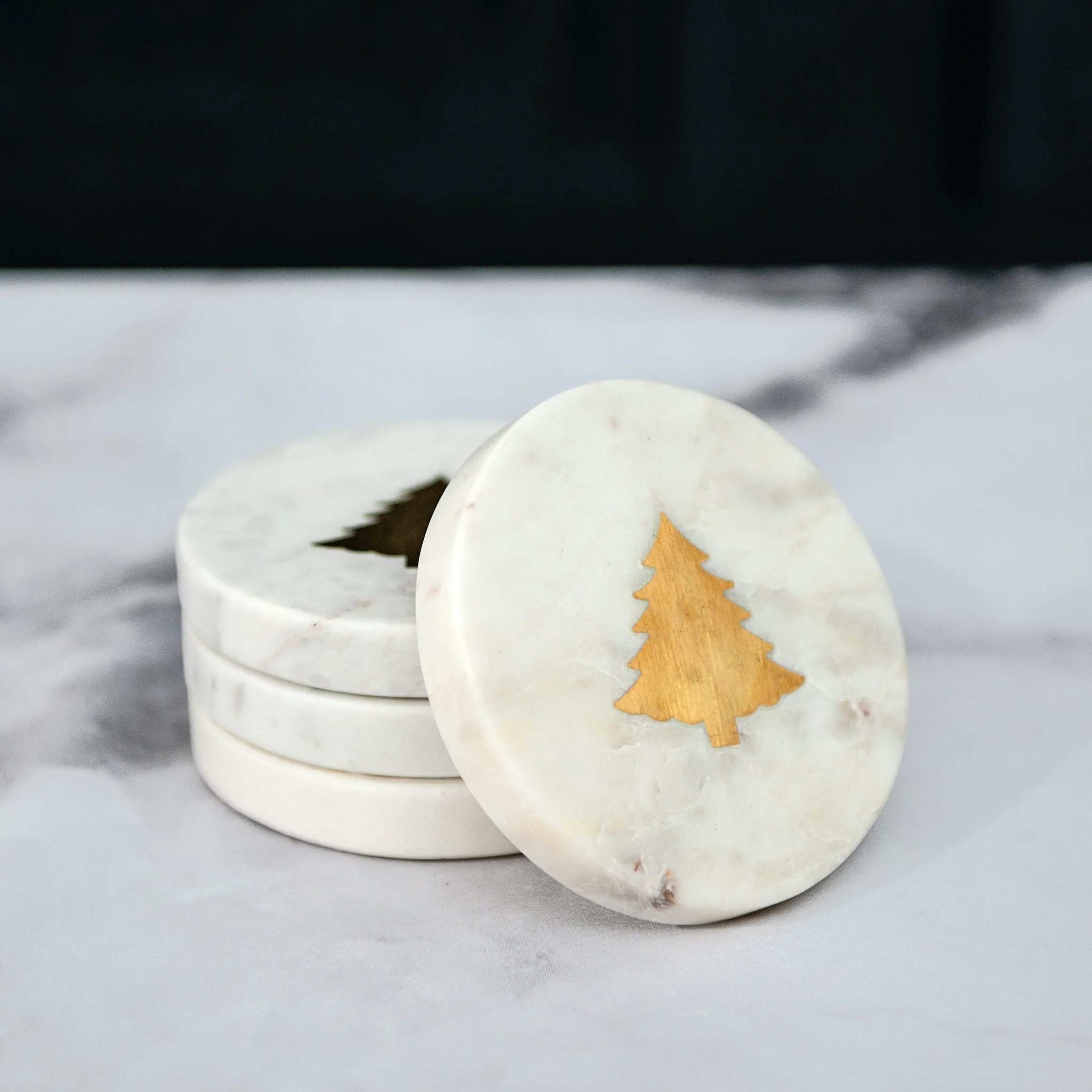 Marble Christmas Coasters Set | Modern Locke