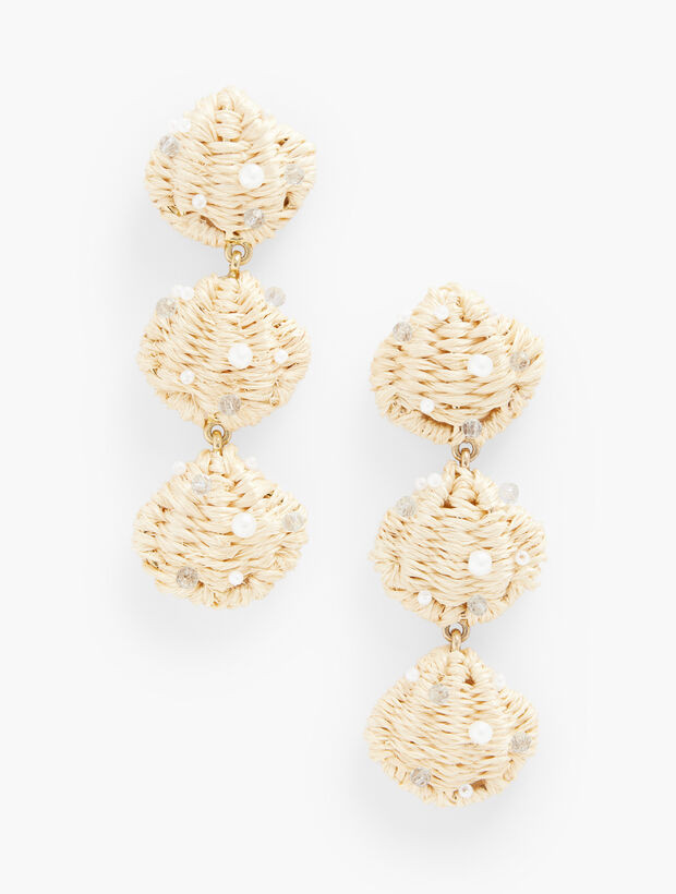 Raffia Seashell Drop Earrings | Talbots