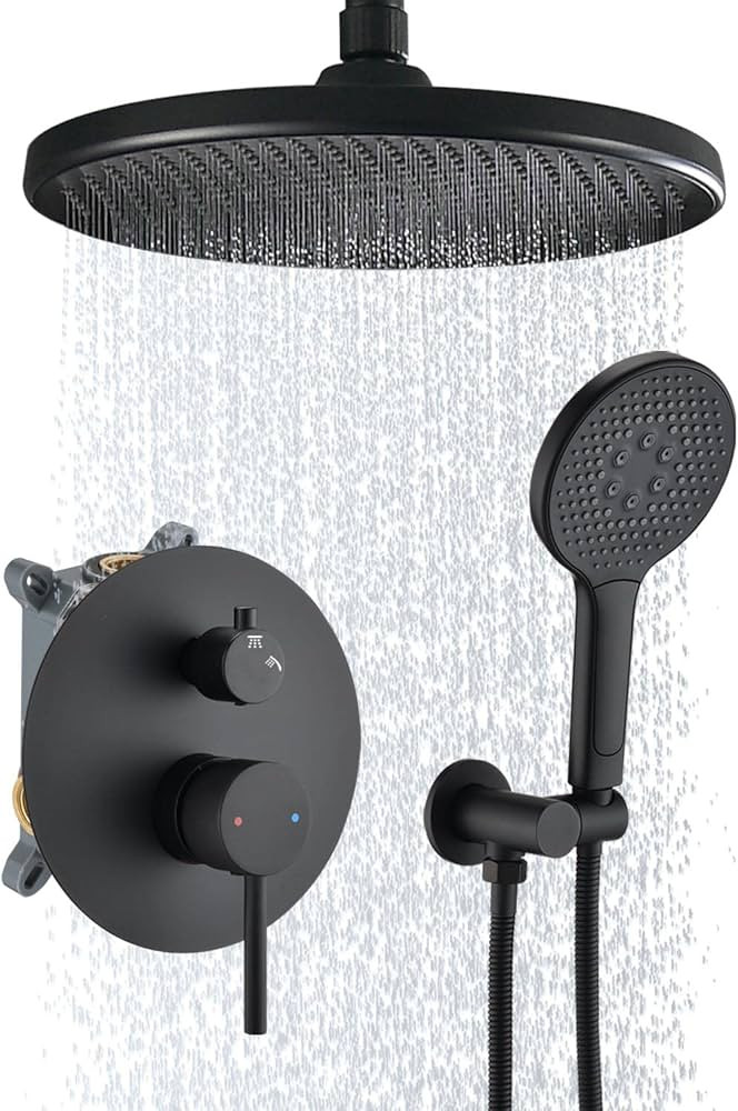 PDPBath Upgrade Ceiling Shower System, Shower Faucet Set Complete Fixture with High Pressure 10" ... | Amazon (US)