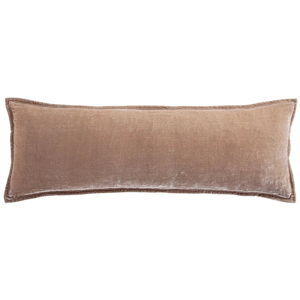 Sienna Faux Silk Velvet Long Lumbar Pillow Dusty Rose | Mintly Home