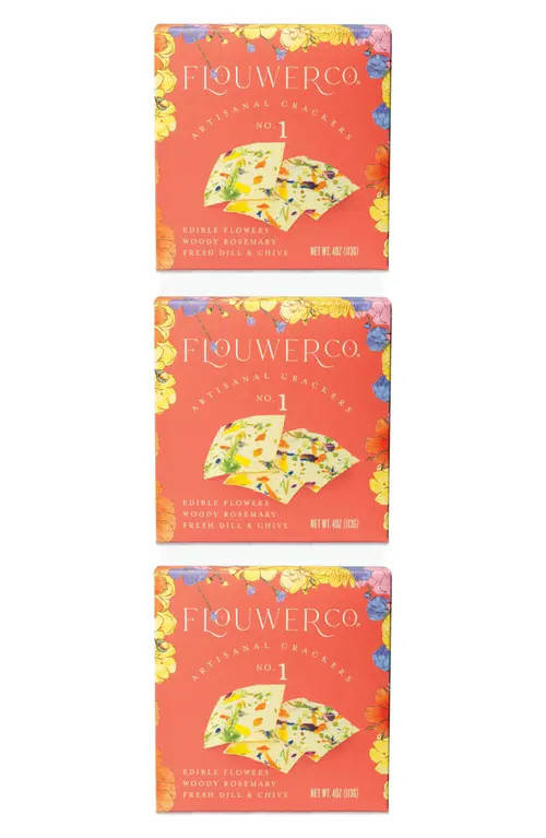 FLOUWER CO Artisanal Crackers No. 1 3-Pack in Floral at Nordstrom | Nordstrom