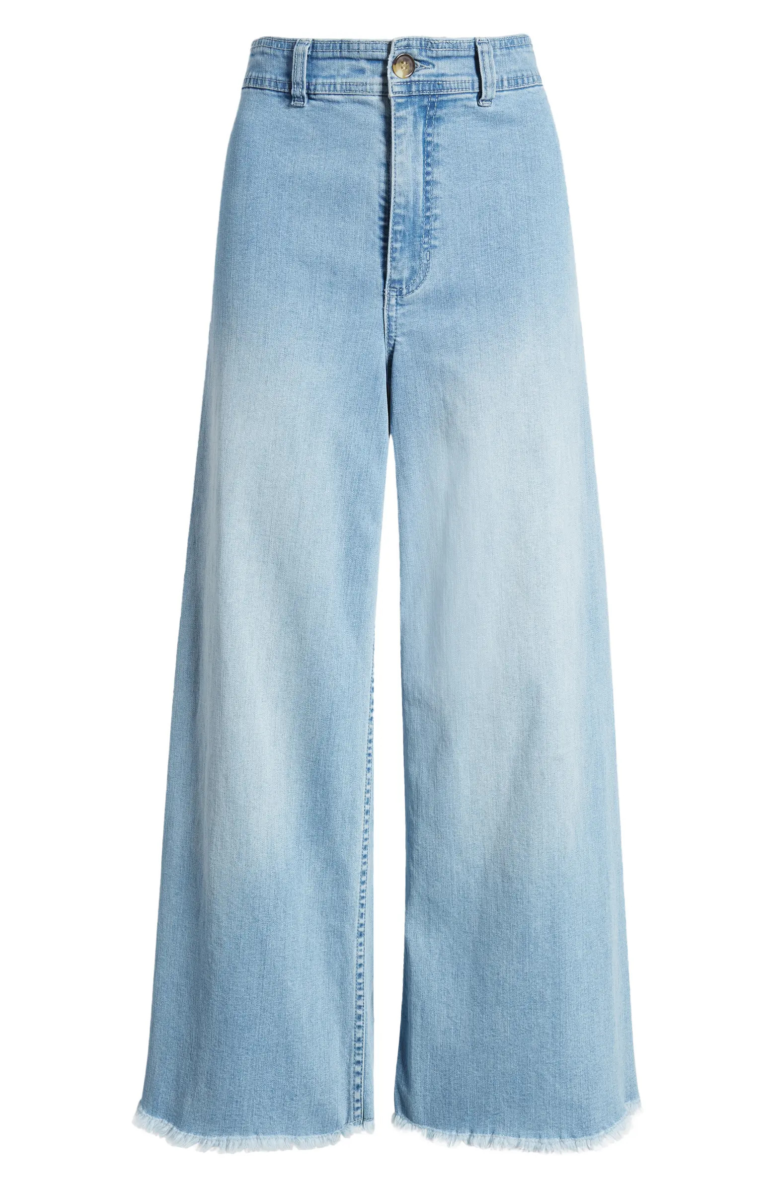 Billabong Free Fall Fray Hem Stretch Wide Leg Jeans | Nordstrom | Nordstrom