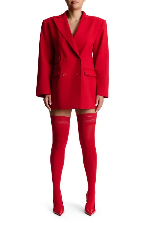 Naked Wardrobe Oversize Long Sleeve Blazer Dress in Red at Nordstrom, Size X-Small | Nordstrom