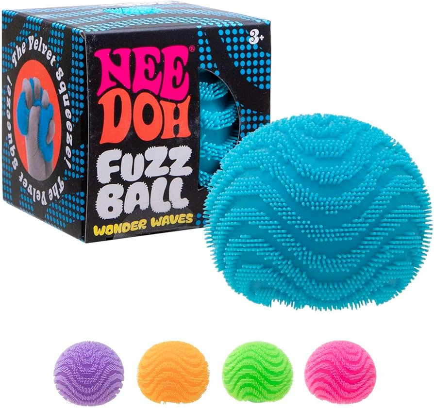 Schylling NeeDoh Fuzz Ball - Sensory Toy with a Velvet Texture and Soft Cloud Squish - Wavy Patte... | Amazon (US)