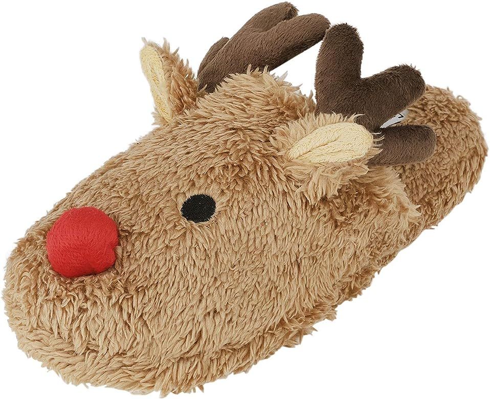 Women Cute Christmas Elk House Slippers Winter Fuzzy Cozy Non-Slip Indoor Slippers Warm Plush Ank... | Amazon (US)