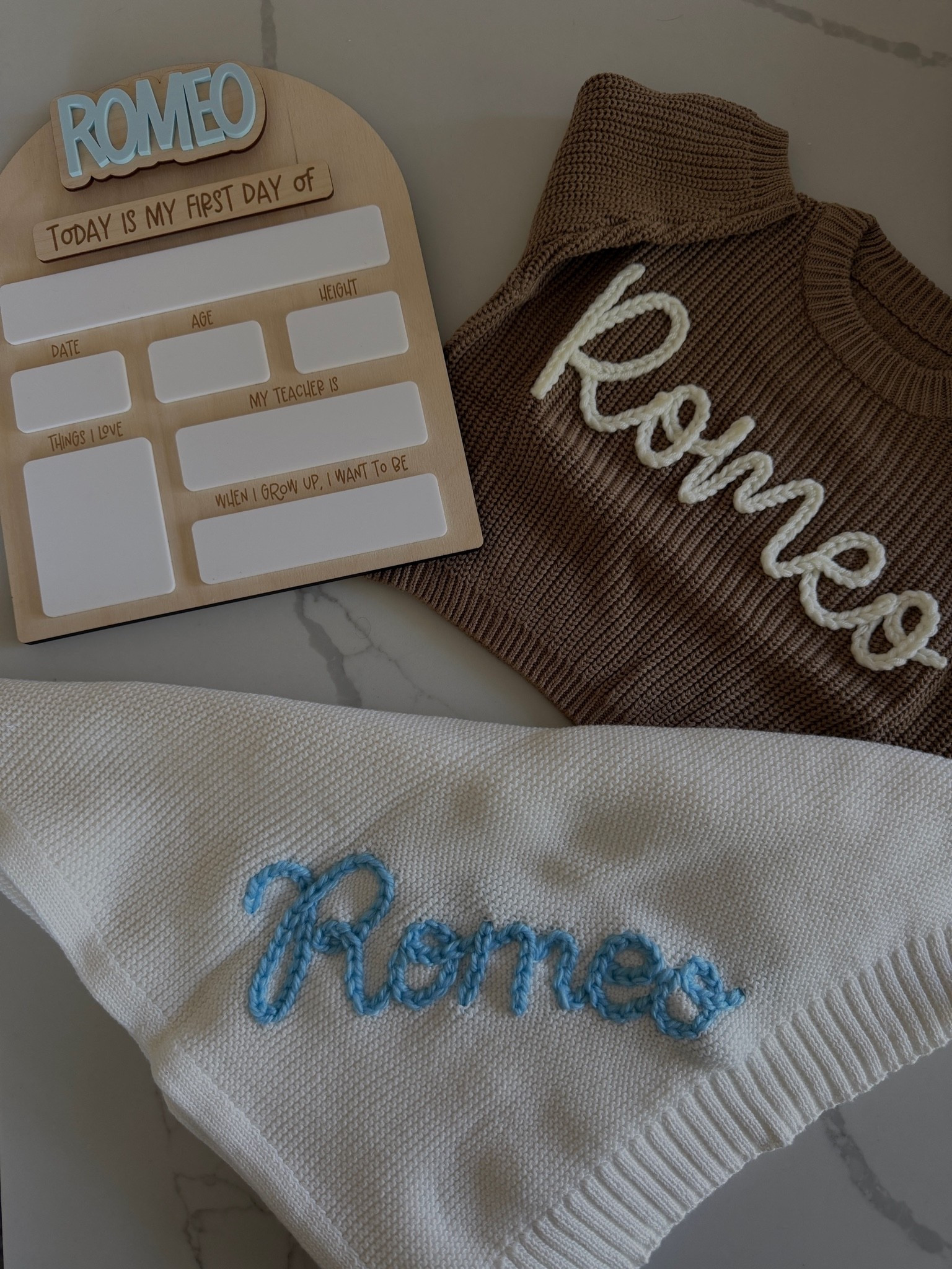 Personalized baby sweater 
Back to school sign
Personalized back to school sign
First day of school 
Last day of school
Personalized sweater
Personalized baby blanket 
Etsy personalization

#LTKbaby #LTKkids #LTKcanada