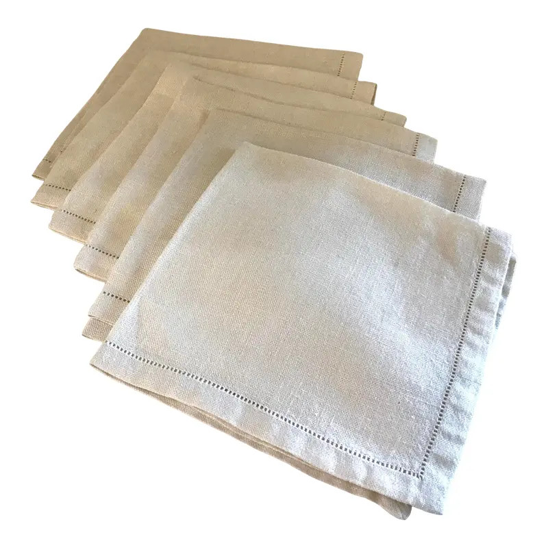 Vintage Linen Dinner Napkins - Set of 6 | Chairish