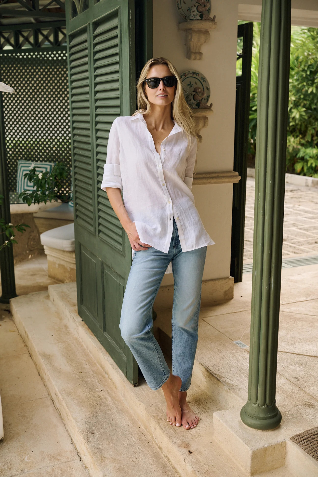Halsey Linen Shirt - Blanc | Julia Amory