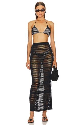 Ellis Maxi Skirt | Black Crochet Skirt Outfit | Black Maxi Skirt Cover Up | Black Skirt Outfit | Revolve Clothing (Global)