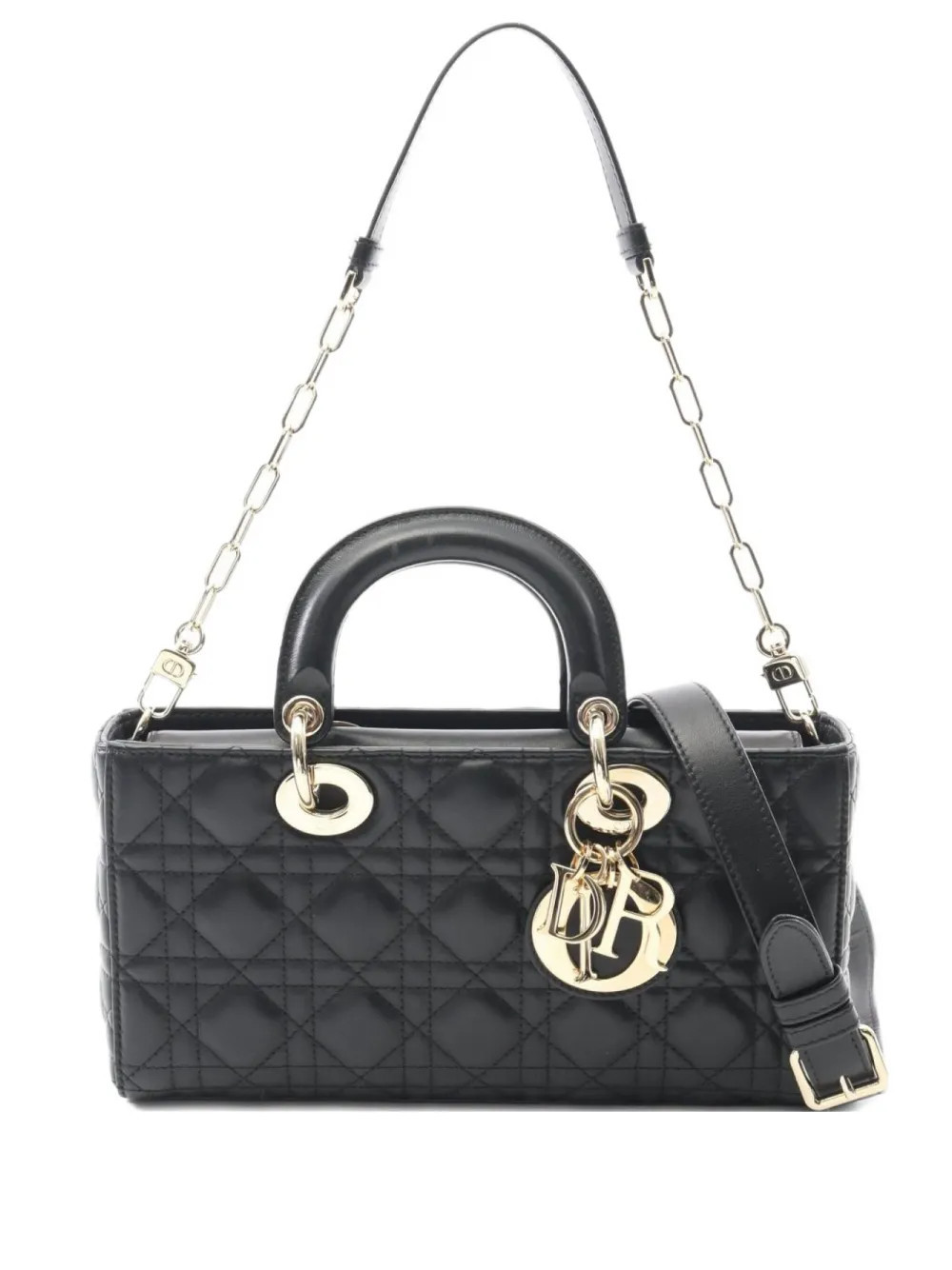 Christian Dior Pre-Owned 2010s medium Lady D-Joy two-way handbag - Black | Farfetch Global