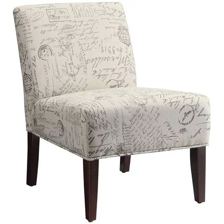 Upholstered Armless Accent Chair Off White and Grey | Walmart (US)