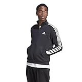 adidas Men's Essentials Fleece 3-Stripes 1/4 Zip, Black, X-Large | Amazon (US)