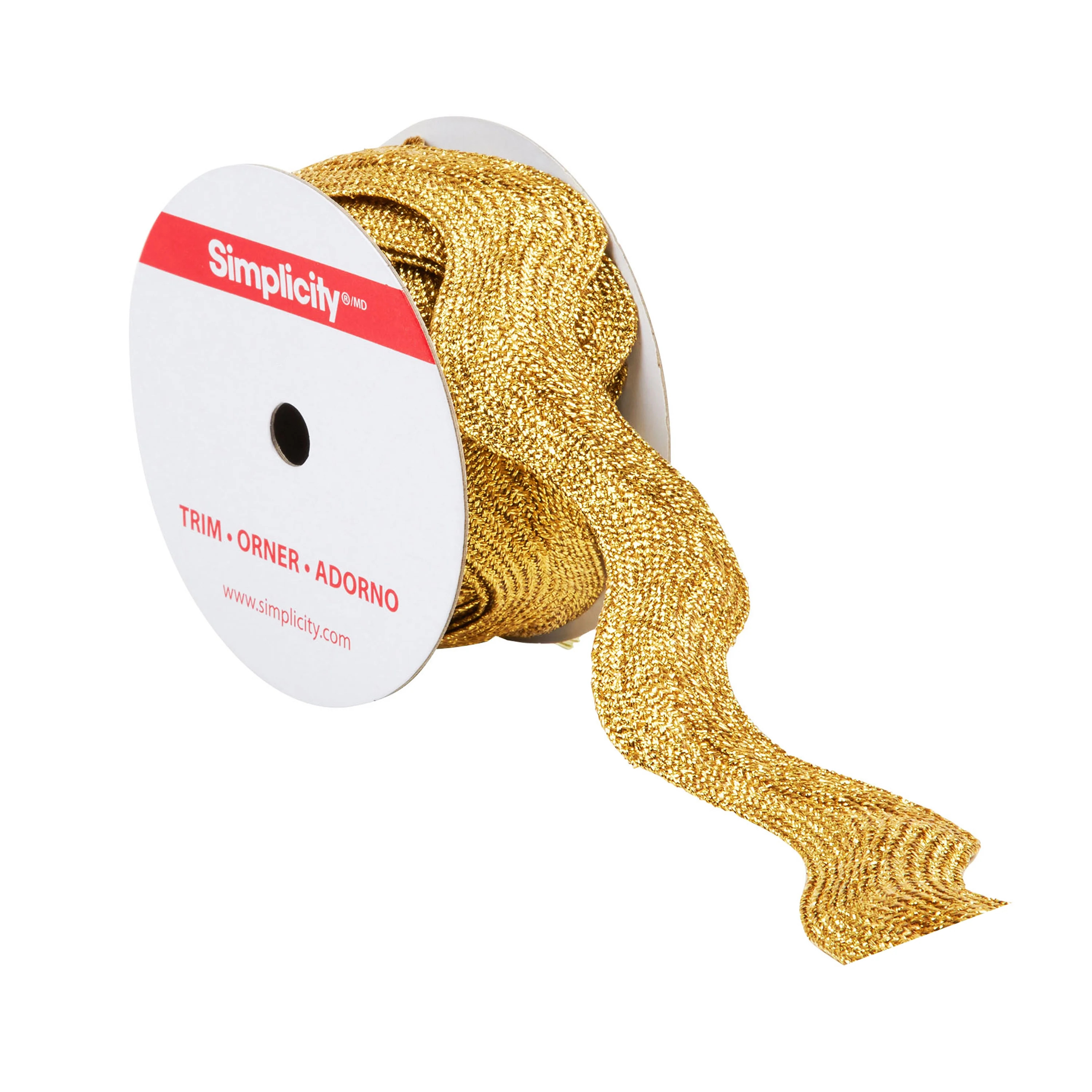 Simplicity Trim, Gold 1 1/2 inch Jumbo Metallic Ric Rac Trim Great for Apparel, Home Decorating, ... | Walmart (US)