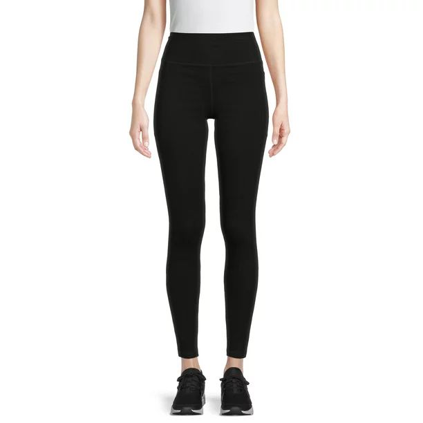 Athletic Works Women's Stretch Cotton Blend Ankle Leggings with Side Pockets - Walmart.com | Walmart (US)