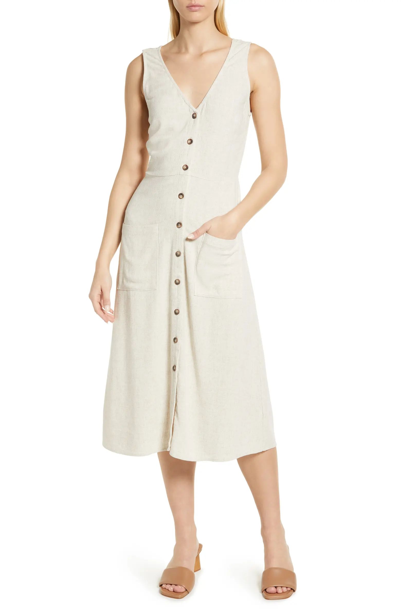 Button-Up Tank Midi Dress | Nordstrom