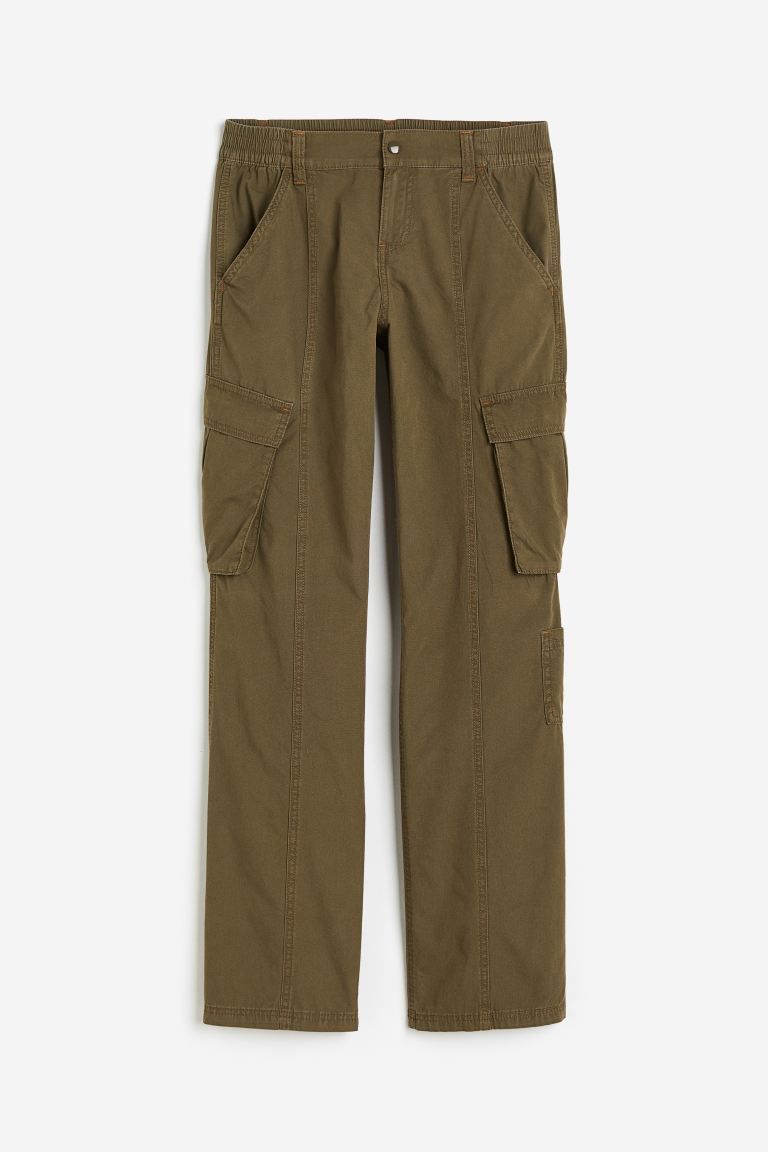 Canvas Cargo Pants - Dark khaki green - Ladies | H&M US | H&M (US + CA)