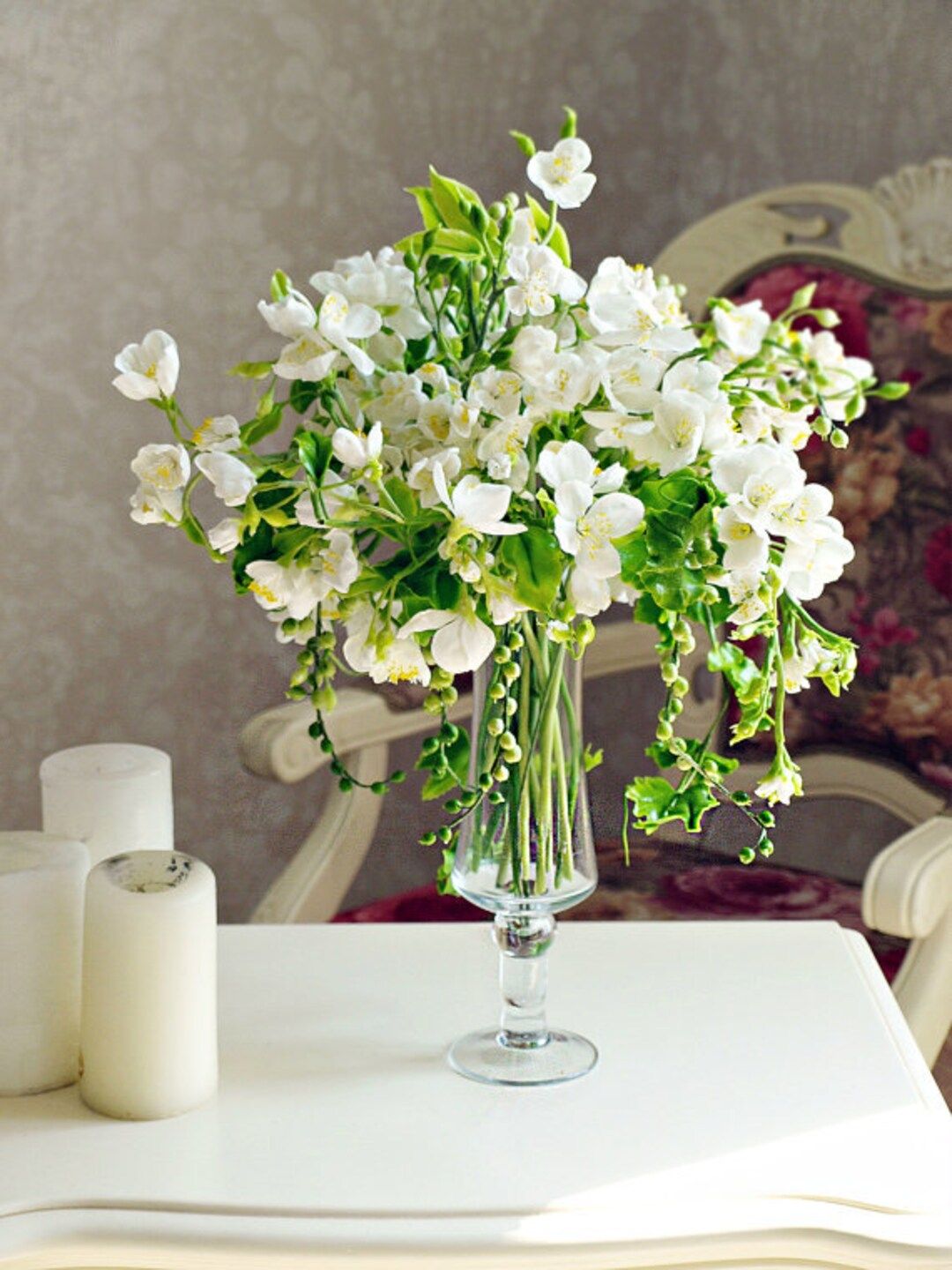 Bridal Bouquet of jasmine  Cold Porcelain Hand - Etsy | Etsy (US)