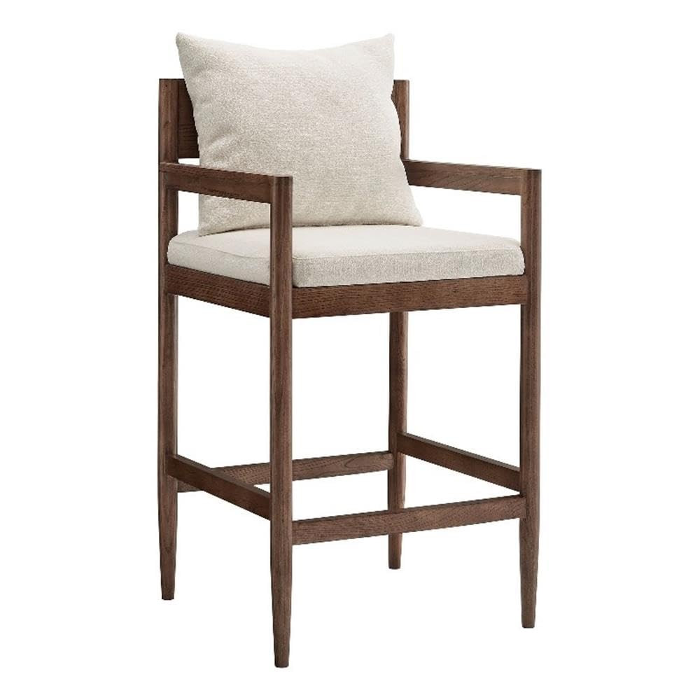 Modway Remington 29 Inch Barstool in Salt – Modern Upholstered Bar Height Stool with Back and A... | Amazon (US)