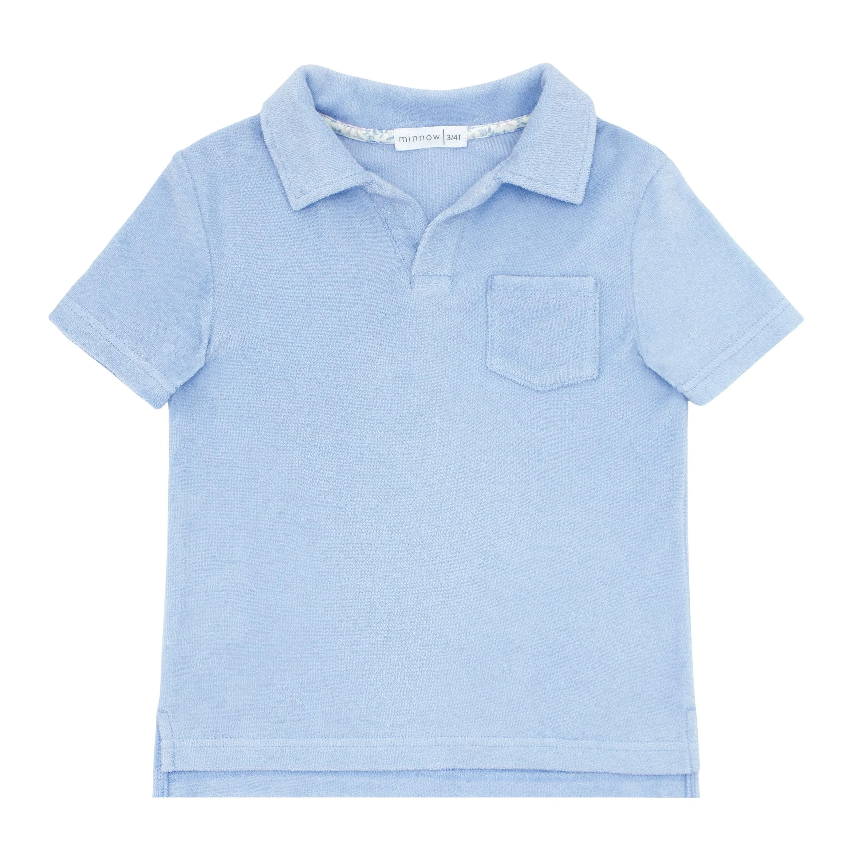 boys briland blue french terry polo shirt | minnow