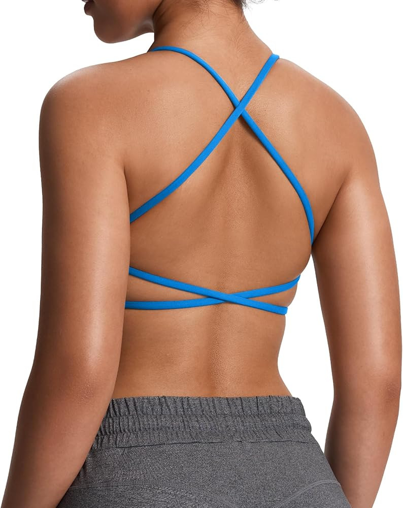 Aoxjox Women's Workout Sports Bras Fitness Ivy Low Impact Bra Yoga Crop Tank | Amazon (US)
