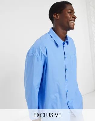 COLLUSION long sleeve shirt in blue | ASOS (Global)