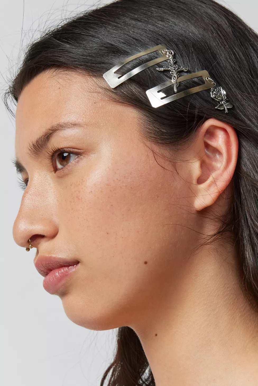 Charm Rectangle Metal Slide Barrette Set | Urban Outfitters (US and RoW)