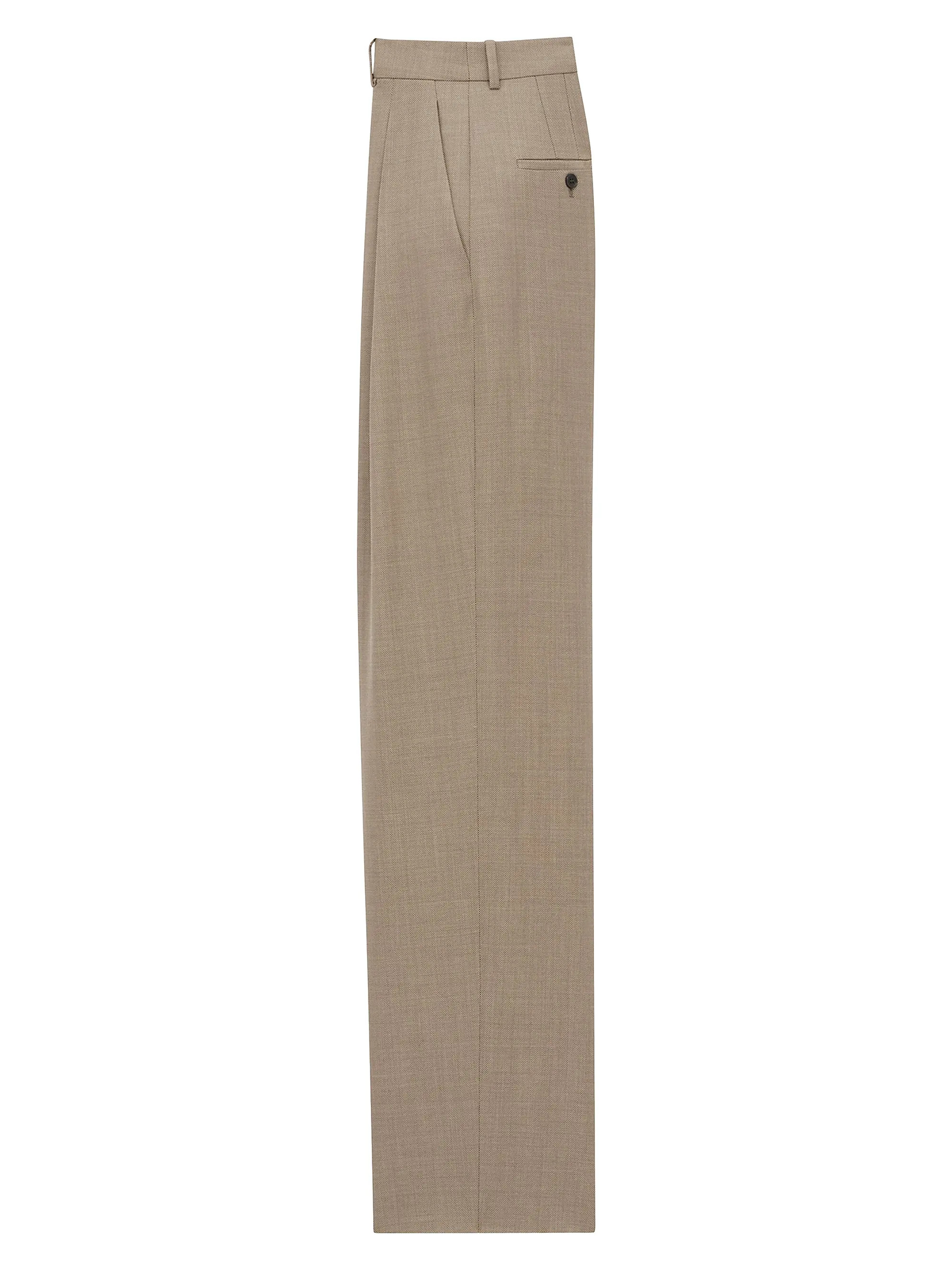 Saint Laurent Wide-Leg Pants in Caviar Wool | Saks Fifth Avenue | Saks Fifth Avenue