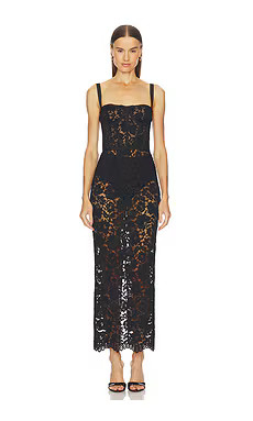 Camila Coelho Adilia Midi Dress in Black from Revolve.com | Revolve Clothing (Global)