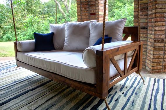 Avery Wood Daybed Porch Swing | Etsy (US)