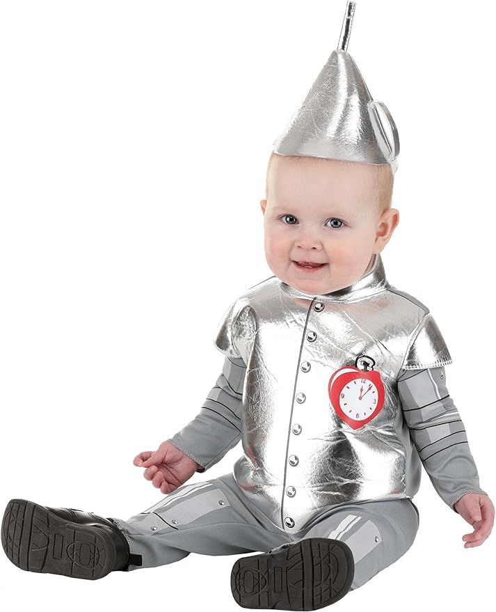 Wizard of Oz Tin Man Costume for Infants, Silver Metallic Tin Man Suit Outfit for Halloween | Amazon (US)