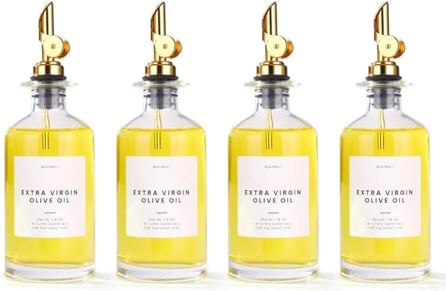 Molimoli Glass Olive Oil Cruet Set - 350ml Bottles With Weighted Pourers, Set of 4 | Amazon (US)