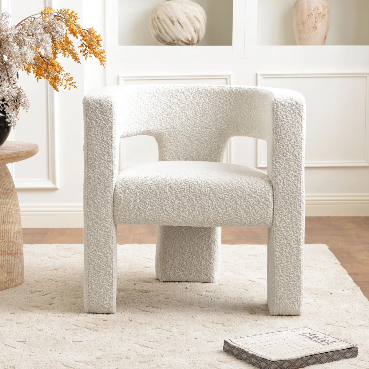 Brycie 28" W Boucle Square Armchair | Wayfair North America