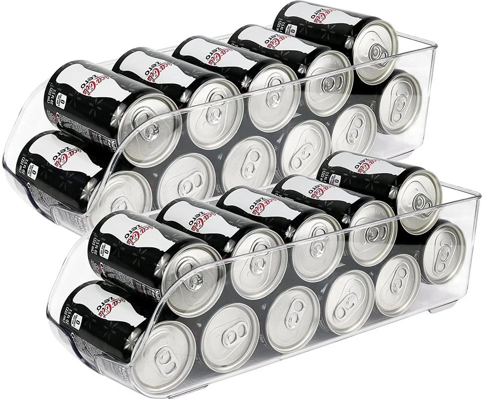 Greenco Set of 2 Clear Plastic Stackable Refrigerator Can Holder Storage Container, 13.5 x 5.5 x ... | Walmart (US)