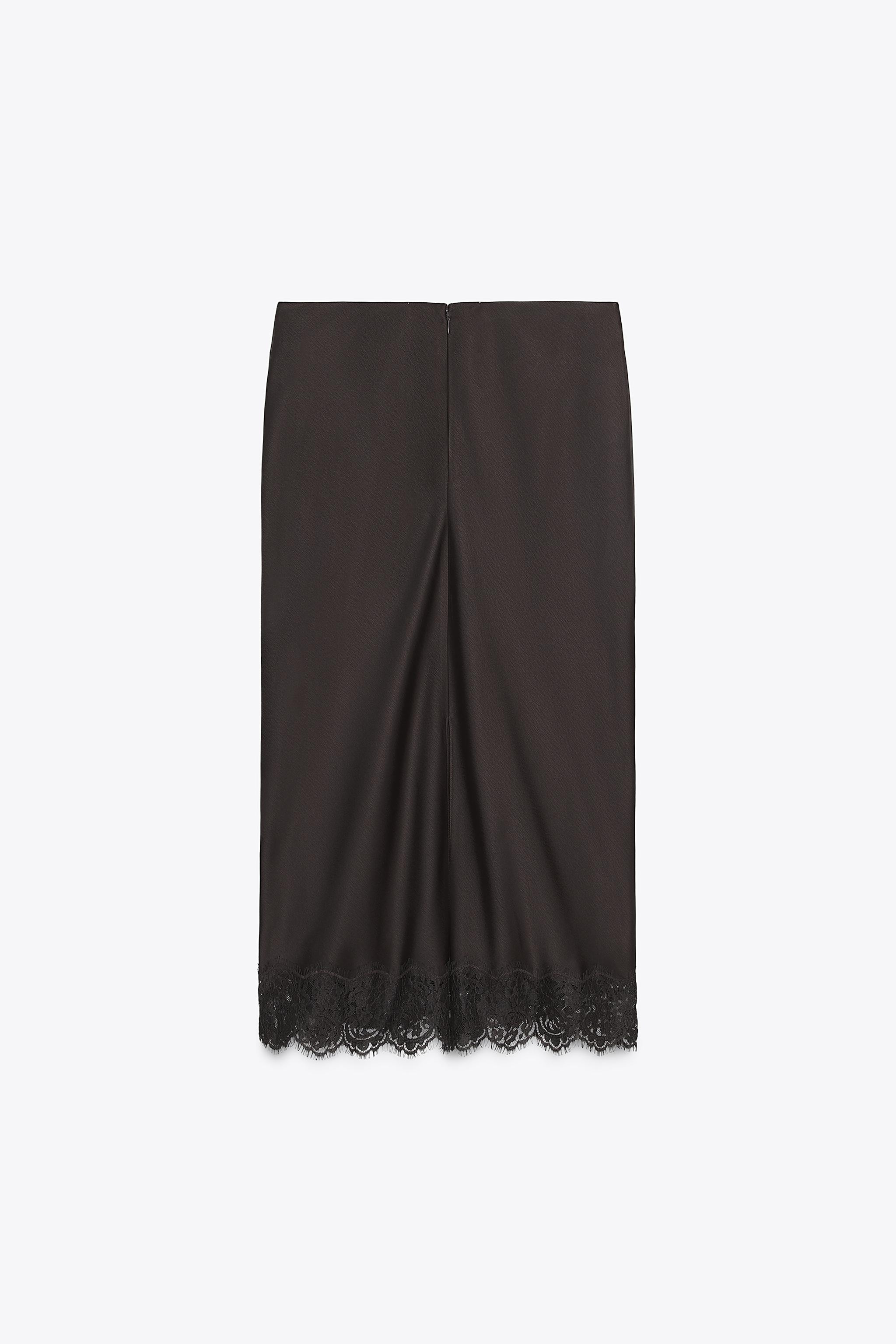 SATIN EFFECT LACE SKIRT ZW COLLECTION | Zara US