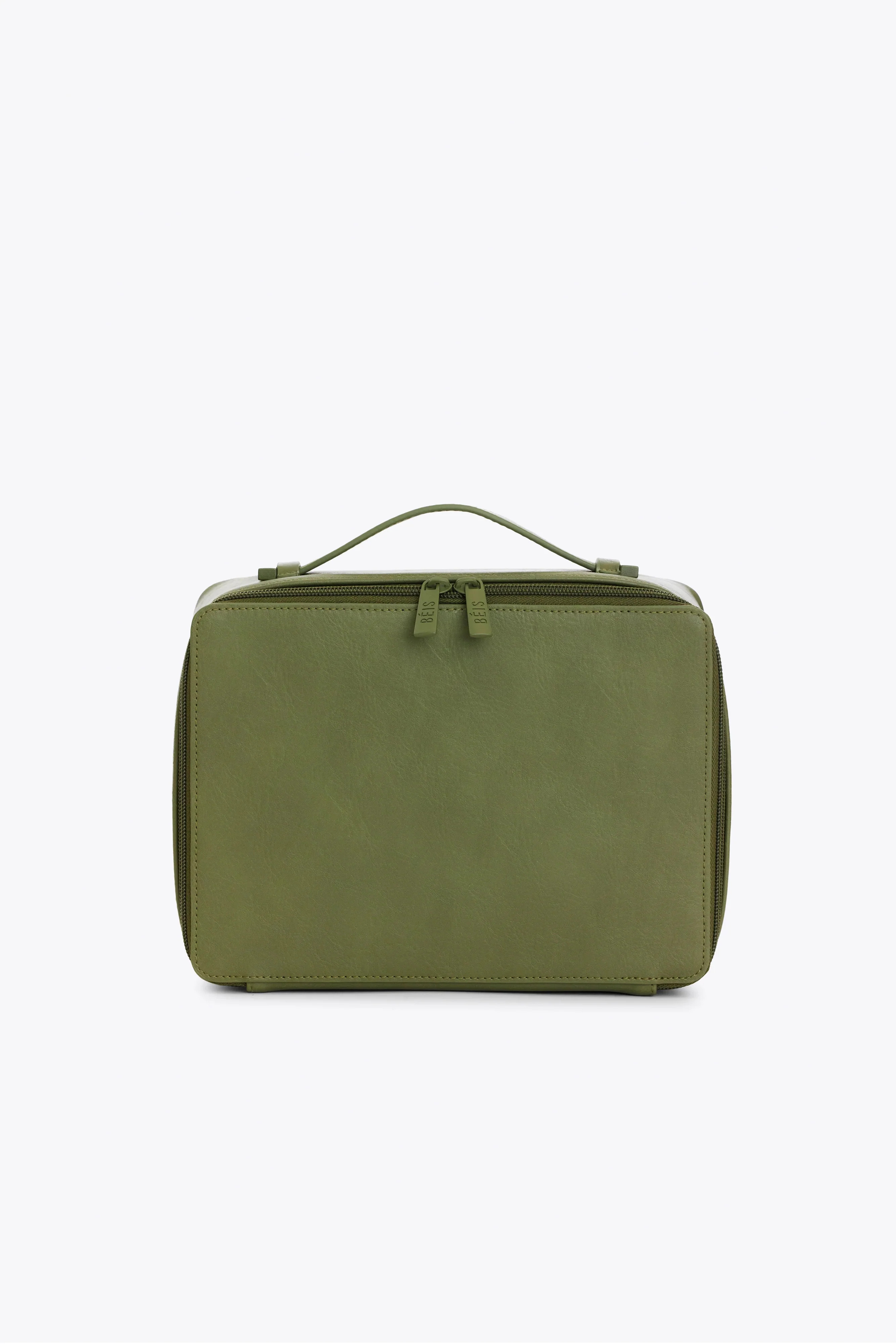 BÉIS 'The Cosmetic Case' in Olive - Olive Green Makeup & Cosmetic Bag | BÉIS Travel