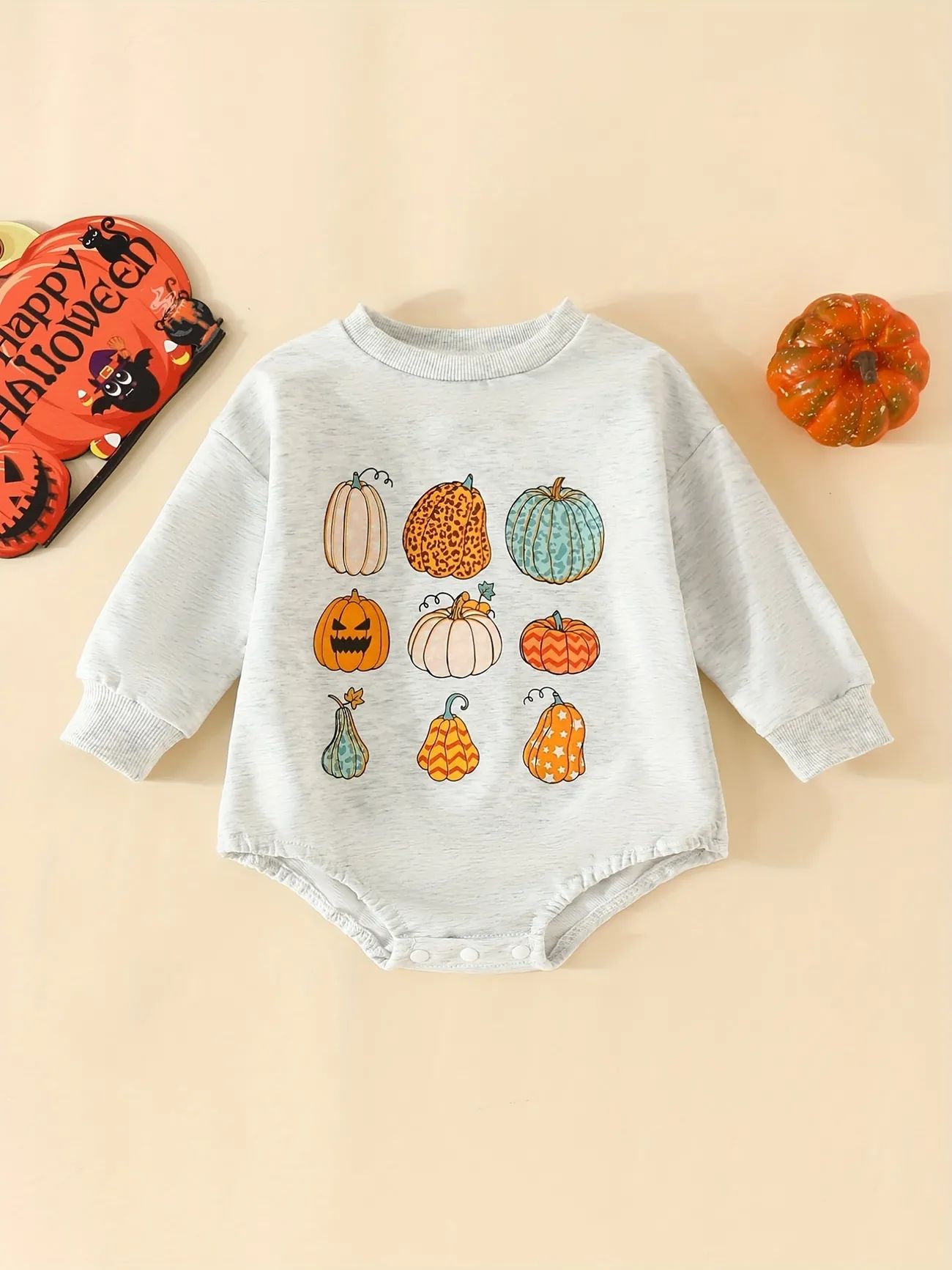 Lovely Baby Pumpkin Print Romper Buckle Pullover Triangle Jumpsuit Perfect For 0 2 Years Old Baby... | Temu Affiliate Program