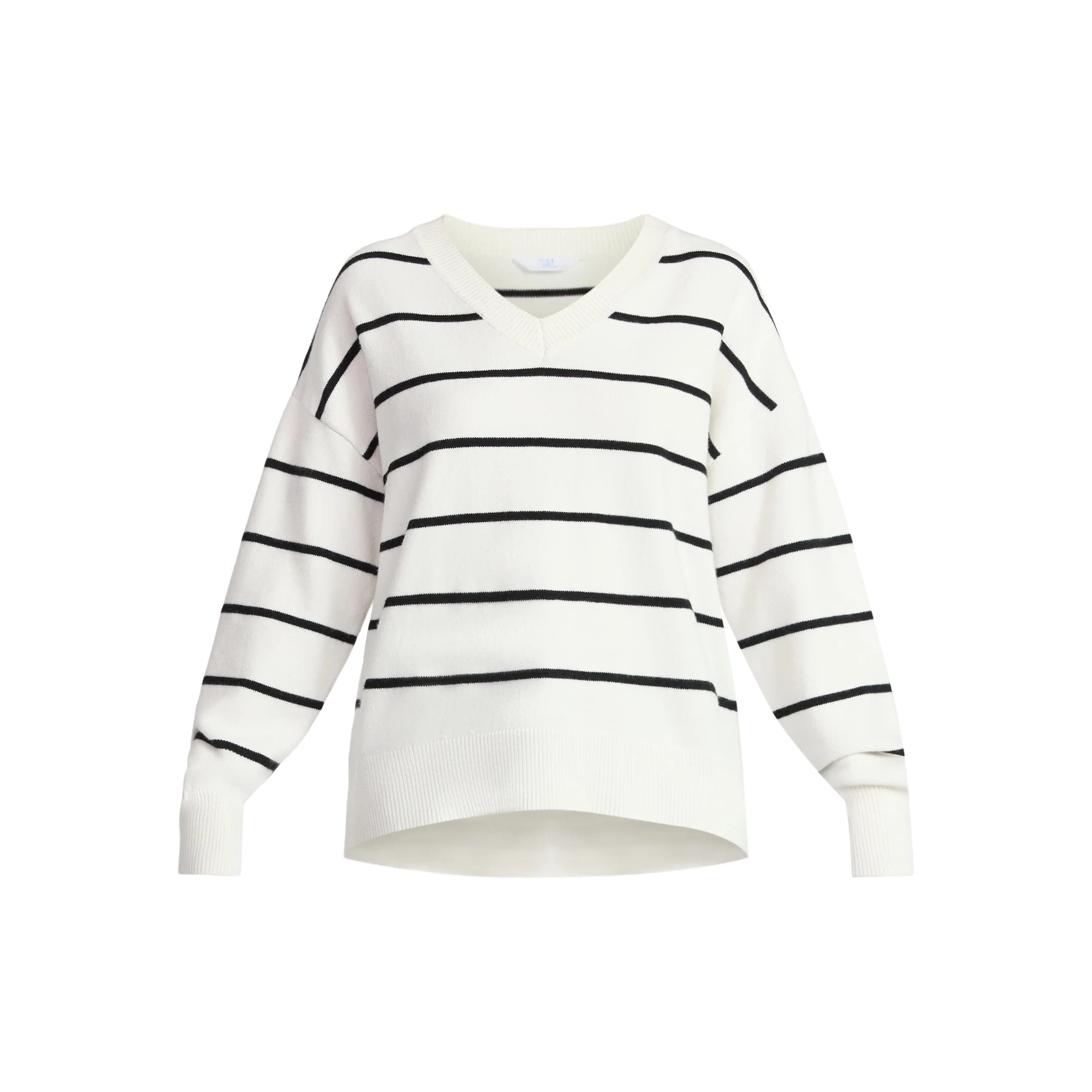 Time and Tru Women's V Neck Pullover Sweater, Lightweight, Sizes XS-XXXL | Walmart (US)