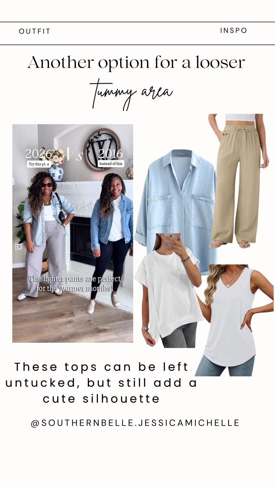 I’ve heard a few requests for more tummy friendly options, so here are some that will look great untucked and still give the comfortable relaxed yet chic vibe. 

￼ I also added a lighter weight denim shirt for Summer in drawstring pants for an adjustable waist. 

You can have sandals or sneakers to complete the look!

#LTKootd