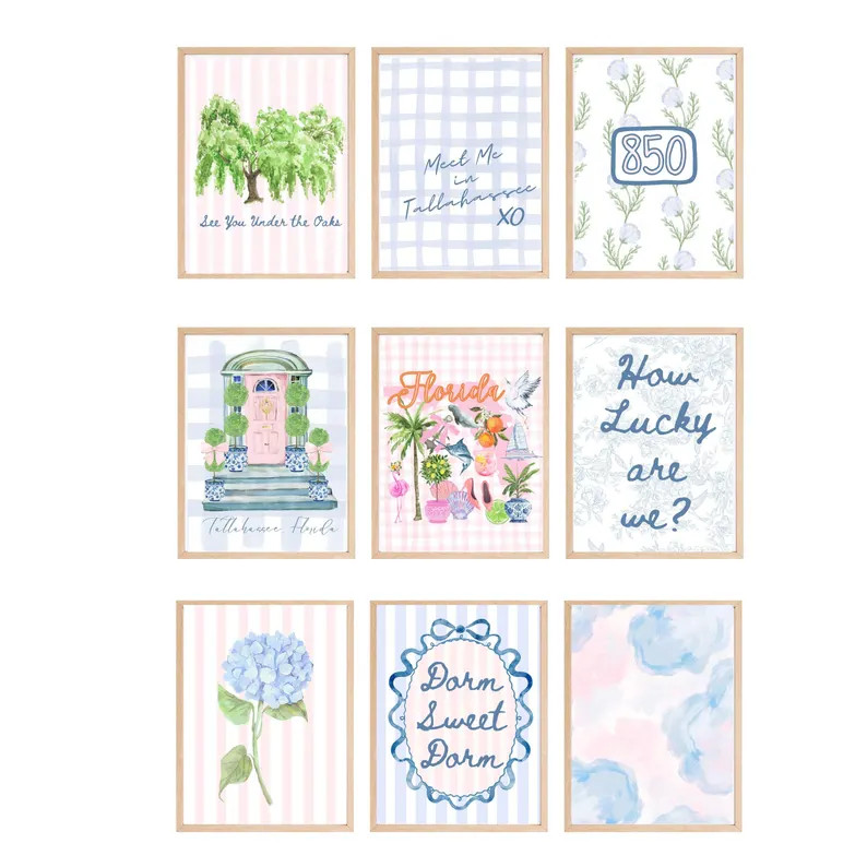 Florida State Dorm Wall Art Printable Set | FSU Preppy Gallery Wall | Tallahassee Sorority Prints... | Etsy (Global)