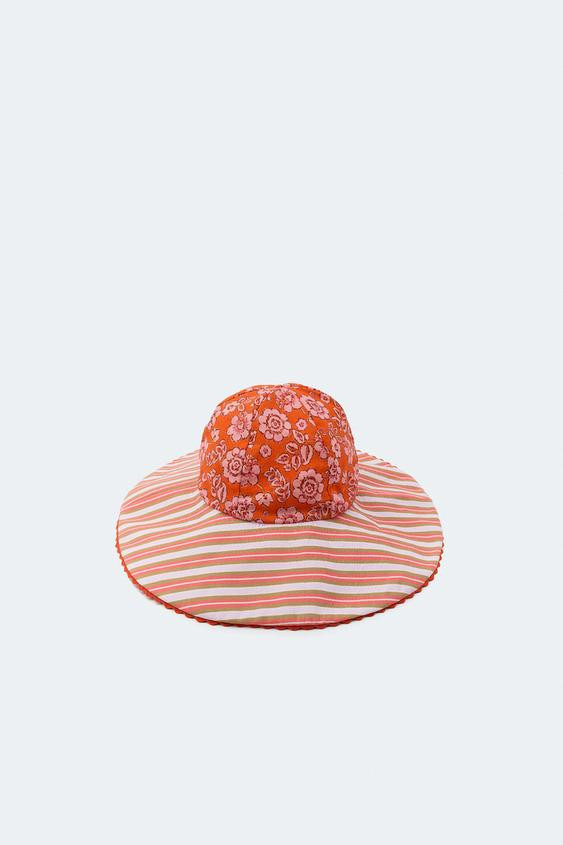 2-14 YEARS/ LIMITED EDITION FLORAL AND STRIPED HAT | Zara US