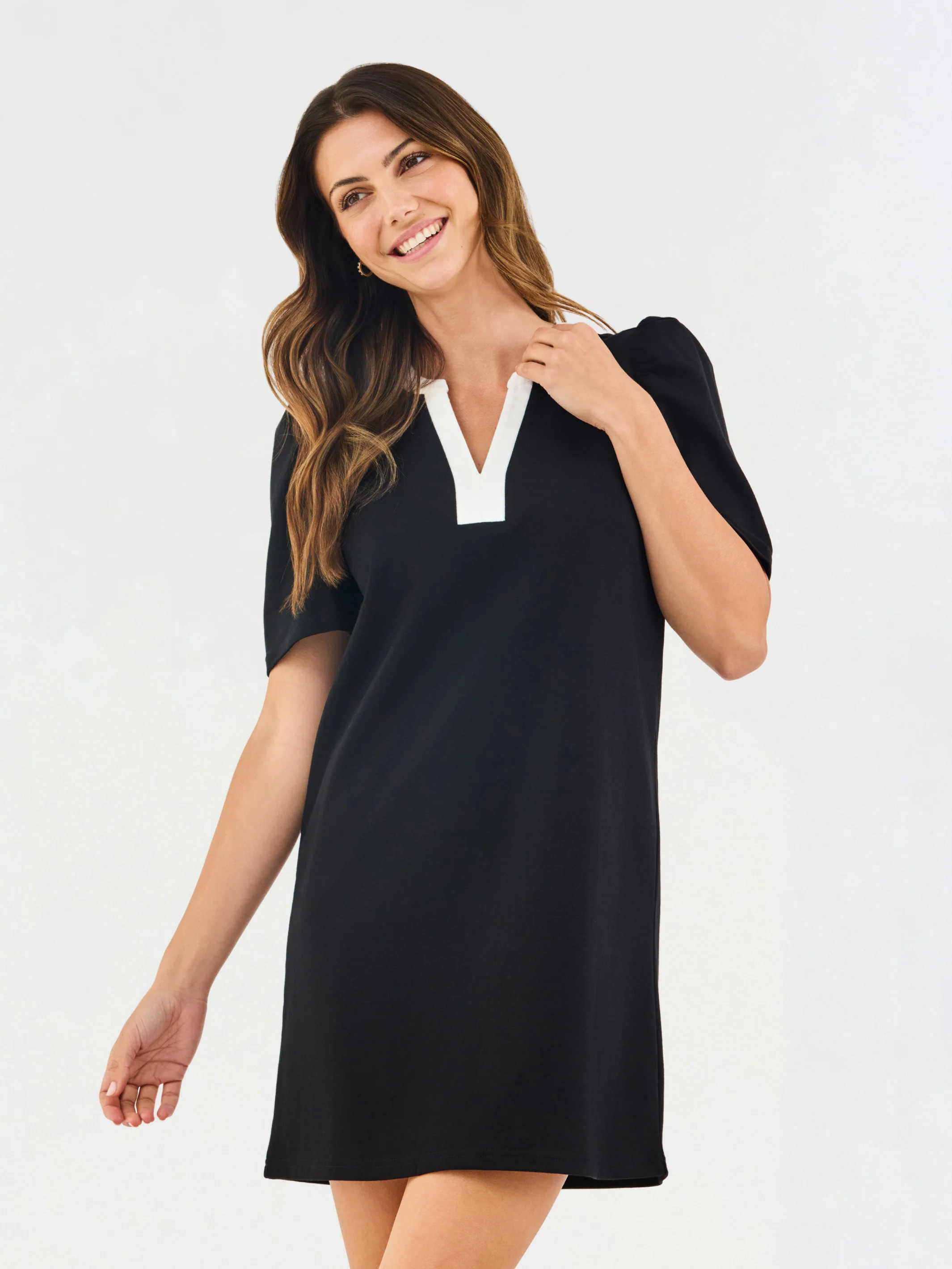 Adelyn T-Shirt Dress | Black | Mary Square