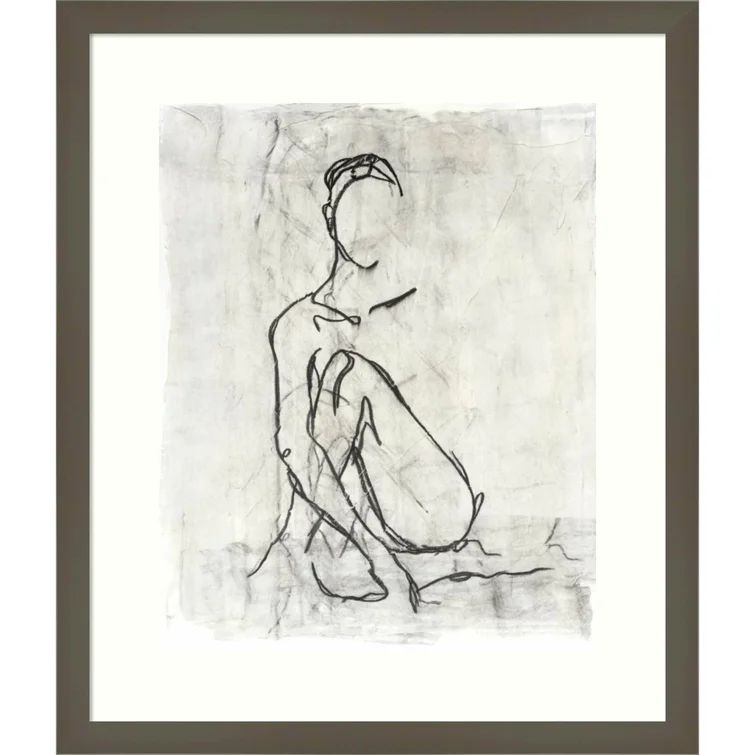 Embellished Nude Contour Sketch II by Ethan Harper - Picture Frame Drawing Print on Paper | Wayfair North America