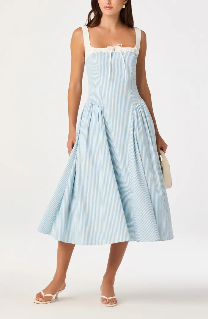 ASTR the Label Hazel Ticking Stripe Midi Dress | Nordstrom | Nordstrom