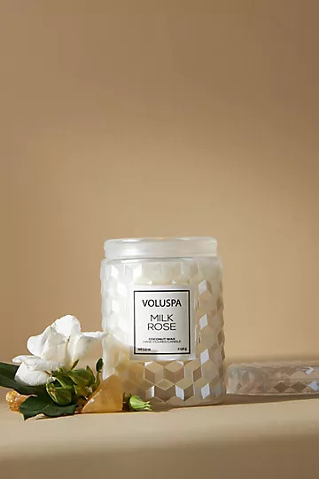 Voluspa Roses Petite Embossed Jar Candle | Anthropologie (US)